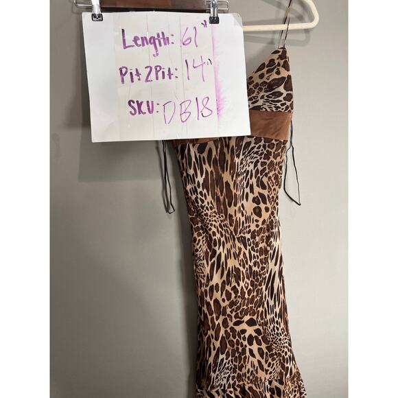 Mia Paluzzi Maxi Dress Leopard Print Sz 4 Y2K 2000s Formal Party Cocktail - Picture 15 of 15